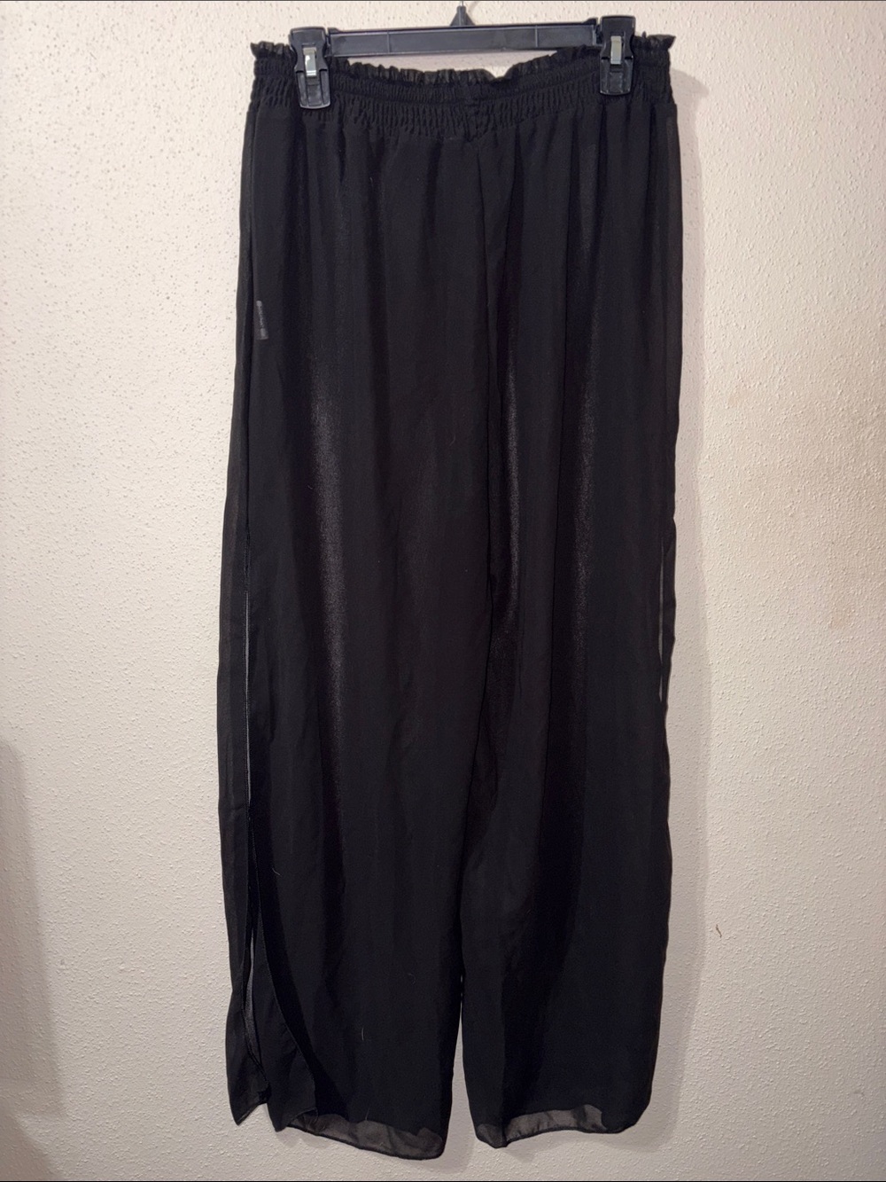 Black Wide-Leg Men’s Pants with Elastic Waist